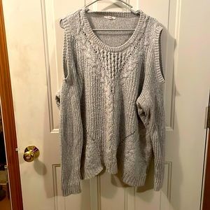 Cold shoulder Grey Sweater